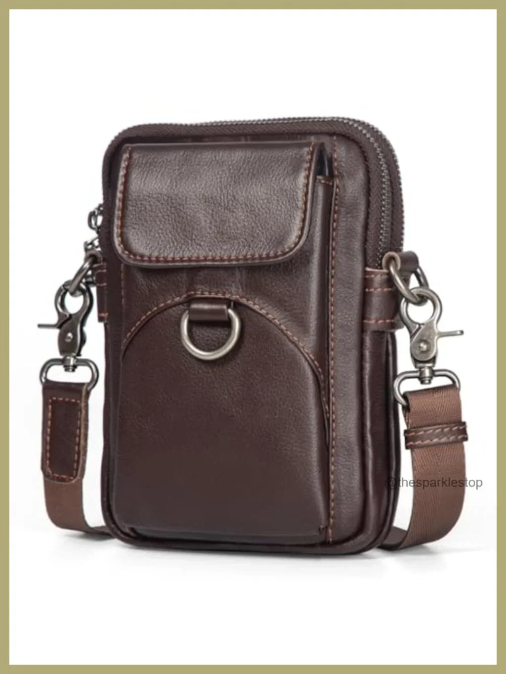 Genuine Leather Small Crossbody Messenger Phone Bag Men's